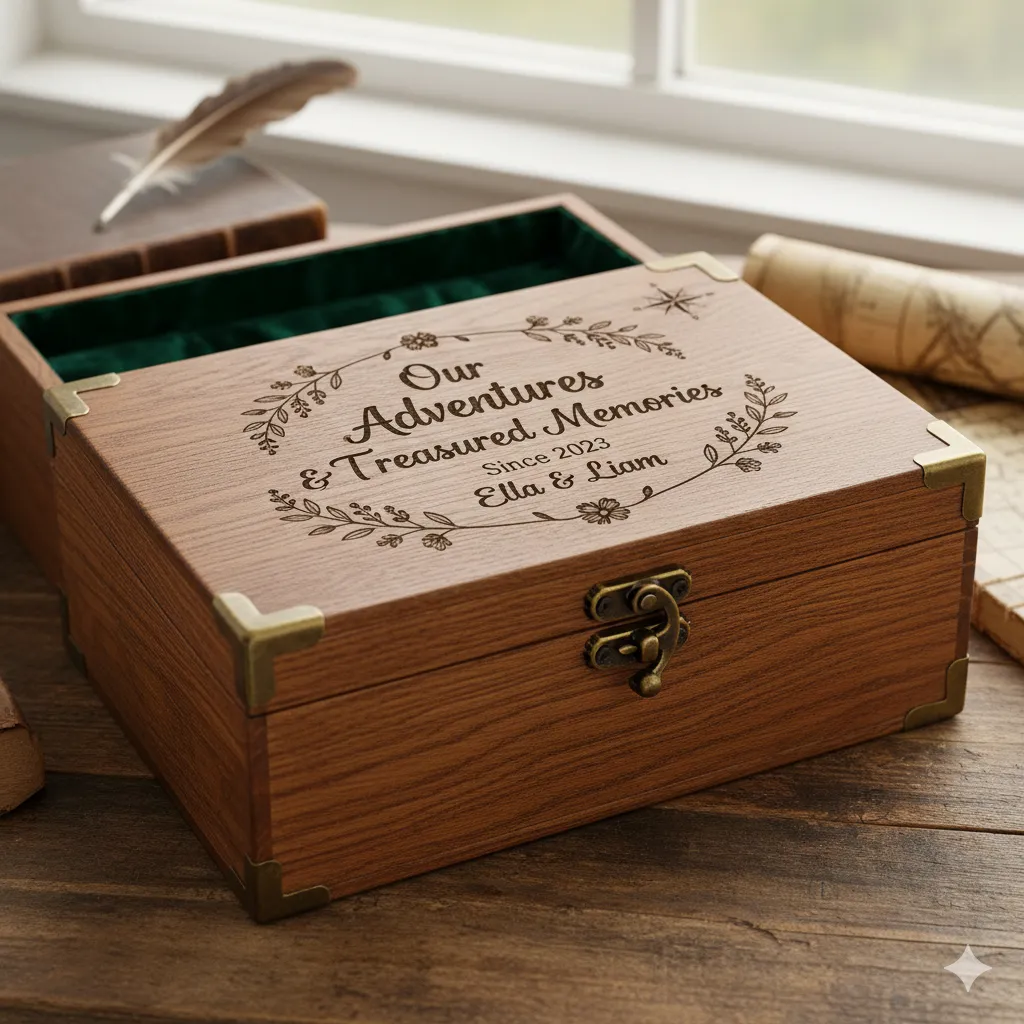 Personalized Vintage Wooden Keepsake Box